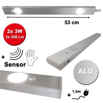 HiLite - LED-alasvalaisin anturilla BERN 2xLED/3W/230V 4000K