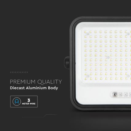 LED-himmennettävä aurinkokäyttöinen valonheitin LED/400W/3,2V 2000-8000K IP65 20000 mAh musta + kaukosäädin