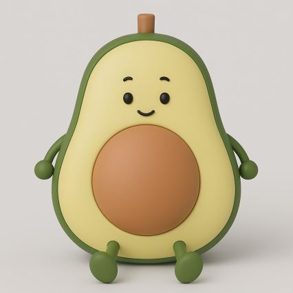 LED-himmennettävä ladattava kosketusohjattu lasten yölamppu AVOCADO LED/1W/5V 1200 mAh