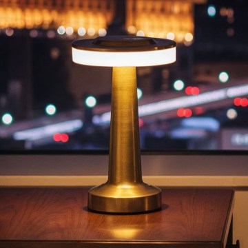Himennettävä ladattava pöytälamppu LONDON LED/2W/5V 2700K/4000K/6500K 400 mAh kultainen