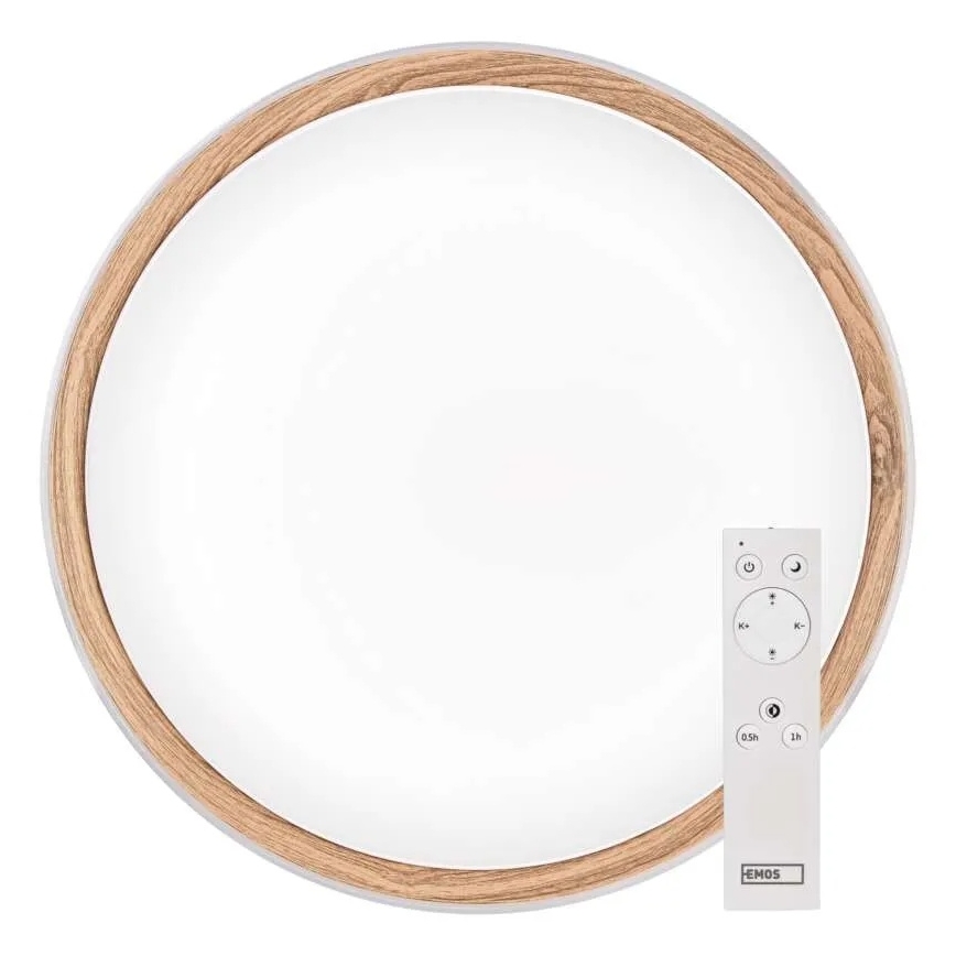 LED-himmennettävä kattovalaisin ILVI LED/45W/230V 2700-6500K halkaisija 50 cm valkoinen/beige + kaukosäädin