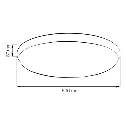 LED-himmennettävä kattovalaisin KERN LED/80W/230V 3000/4000/6000K halkaisija 80 cm kultainen + kaukosäädin