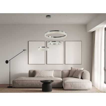 LED-himmennettävä kristallikruunu vaijerilla THALIA LED/120W/230V 3000-6000K + kaukosäädin