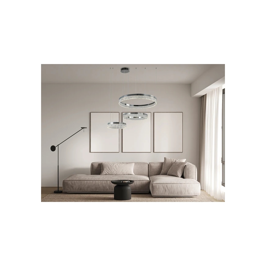 LED-himmennettävä kristallikruunu vaijerilla THALIA LED/120W/230V 3000-6000K + kaukosäädin