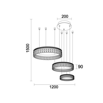 LED-himmennettävä kristallikruunu vaijerilla THALIA LED/120W/230V 3000-6000K + kaukosäädin