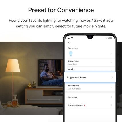 Himennettävä LED-lamppu A60 E27/8,7W/230V 2700K Wi-Fi - TP-Link