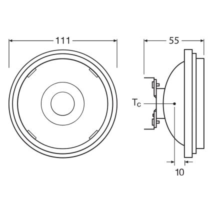 Himennettävä LED-lamppu AR111 G53/13,5W/12V 2700K 24° CRI 97 - Ledvance