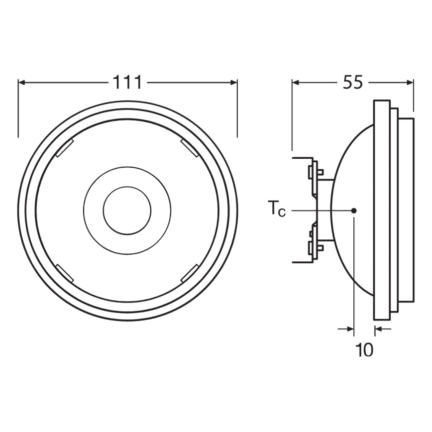 Himennettävä LED-lamppu AR111 G53/13,5W/12V 2700K 24° CRI 97 - Ledvance