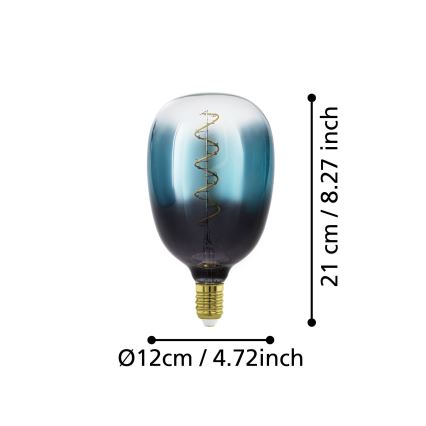 Himennettävä LED-lamppu VINTAGE T120 E27/4W/230V 2000K sininen - Eglo 110224