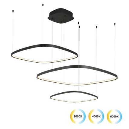 LED-himmennettävä riippuvalaisin vaijerilla LORENZO LED/70W/230V 3000/4000/6000K musta + kaukosäädin