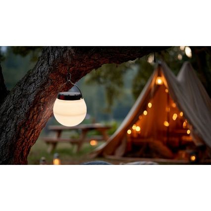 Himmennettävä kannettava aurinkokennolla ladattava LED-lamppu LUMINA ORB LED/5V 800 mAh