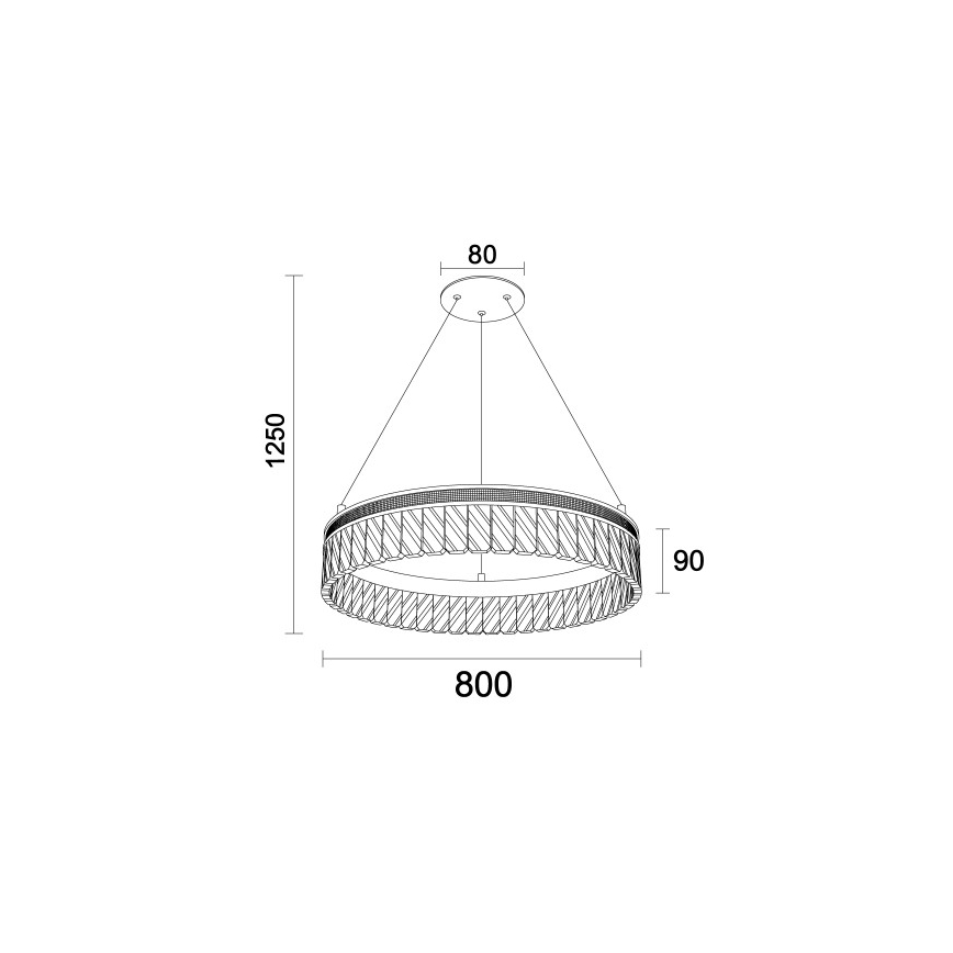 LED-himmennettävä kristallikruunu vaijerilla THALIA LED/55W/230V 3000-6000K halkaisija 80 cm + kaukosäädin
