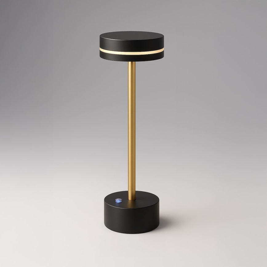 Himmennettävä ladattava LED-pöytävalaisin SAM LED/5W/5V 3600 mAh musta/kultainen