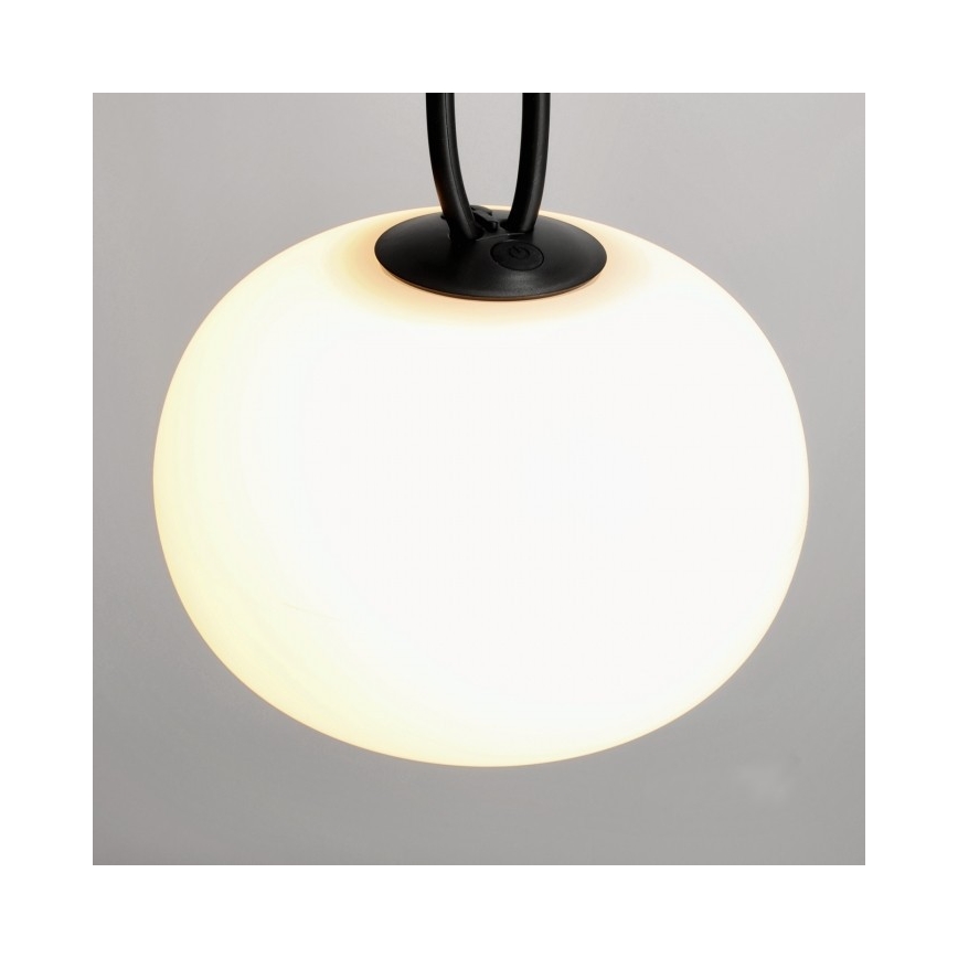 Himmennettävä ladattava LED-ulkovalaisin VENEZIA LED/1,5W/5V 2500K IP54 2600 mAh musta