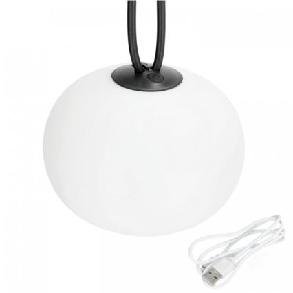 Himmennettävä ladattava LED-ulkovalaisin VENEZIA LED/1,5W/5V 2500K IP54 2600 mAh musta