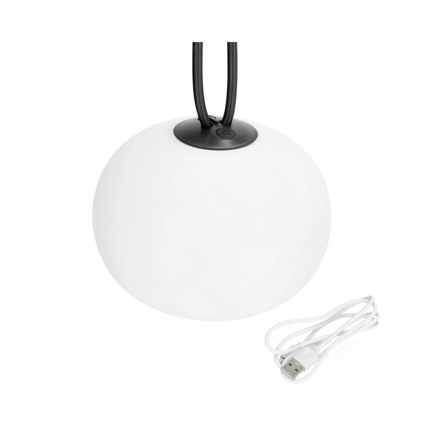 Himmennettävä ladattava LED-ulkovalaisin VENEZIA LED/1,5W/5V 2500K IP54 2600 mAh musta