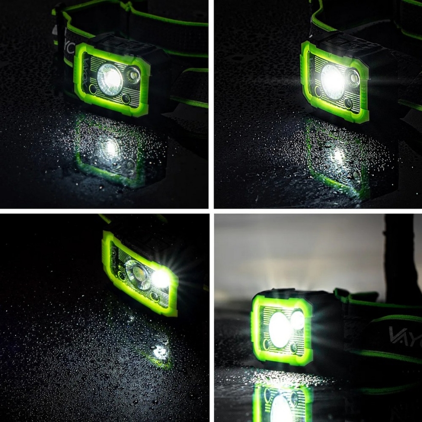 LED-himmennettävä ladattava otsalamppu anturilla LED/10W/5V IP66 750 lm 1500 mAh