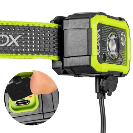 LED-himmennettävä ladattava otsalamppu anturilla LED/10W/5V IP66 750 lm 1500 mAh