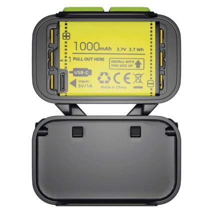 Himmennettävä ladattava otsalamppu LED/3xAAA/1000 mAh 3,7V