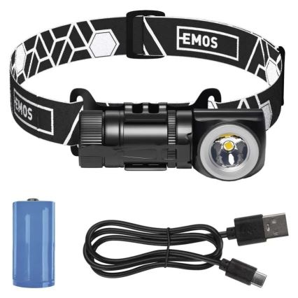 Himmennettävä ladattava otsalamppu LED/800 mAh 3,7V