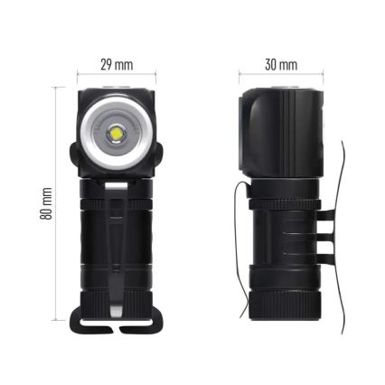 Himmennettävä ladattava otsalamppu LED/800 mAh 3,7V