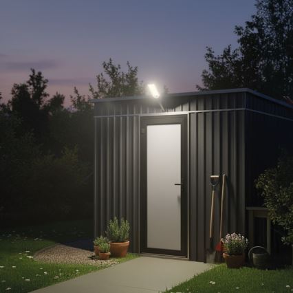 Himmennettävä LED-aurinkokatuvalaisin VENICE, anturilla, LED/50W/3,2V 4000 mAh IP65, musta + kaukosäädin