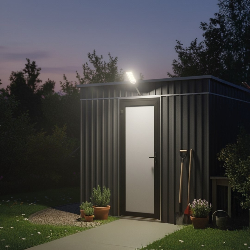 Himmennettävä LED-aurinkokatuvalaisin VENICE, anturilla, LED/50W/3,2V 4000 mAh IP65, musta + kaukosäädin