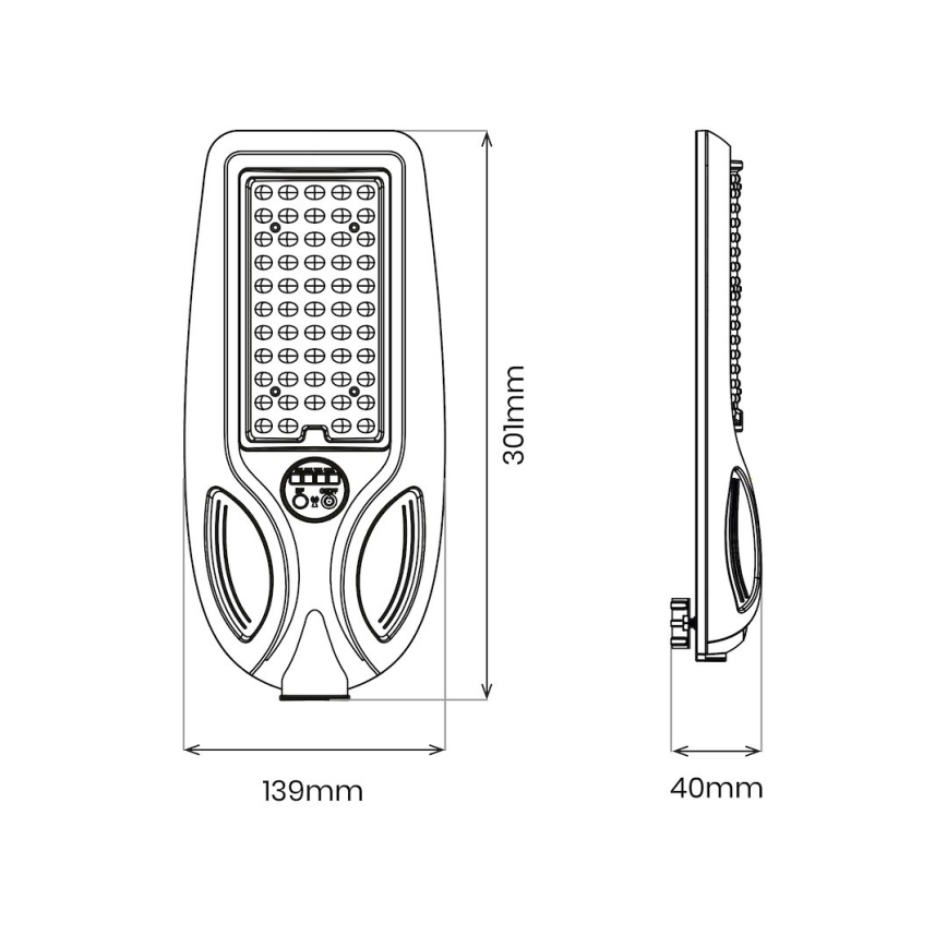 Himmennettävä LED-aurinkokatuvalaisin VENICE, anturilla, LED/50W/3,2V 4000 mAh IP65, musta + kaukosäädin