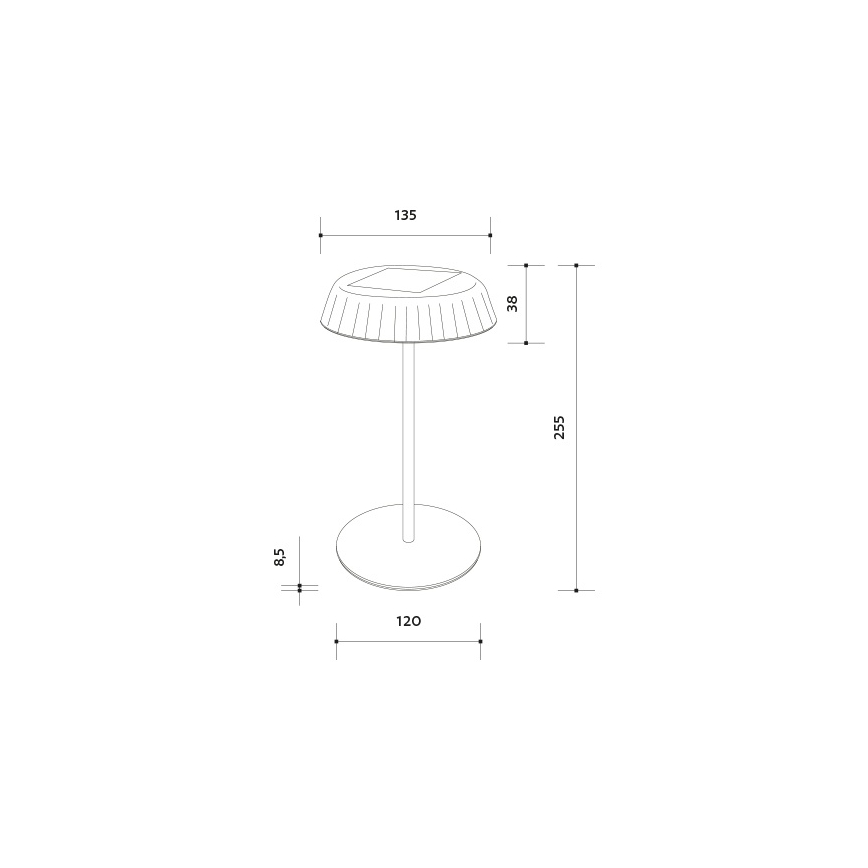 LED-himmennettävä aurinkokennolla ladattava pöytälamppu VIVIEN LED/3W/5V 2700K 1600 mAh IP54 valkoinen