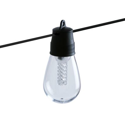 Himmennettävä LED aurinkoketju 25xLED/1,5W/3,7/5V 2700-10000K 2200 mAh 15 m IP65 musta + kaukosäädin