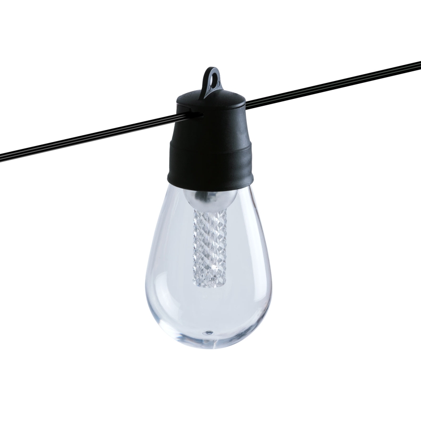 Himmennettävä LED aurinkoketju 25xLED/1,5W/3,7/5V 2700-10000K 2200 mAh 15 m IP65 musta + kaukosäädin