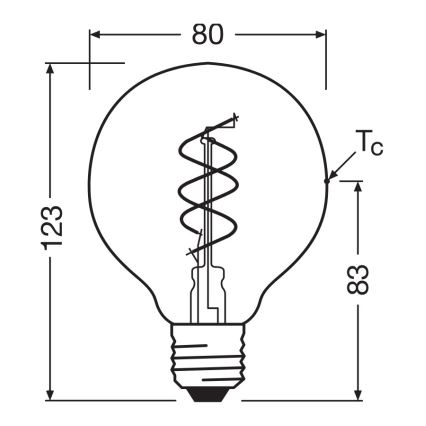 Himmennettävä LED-filamenttilamppu E27/4,9W/230V 2200K CRI 90 - Osram