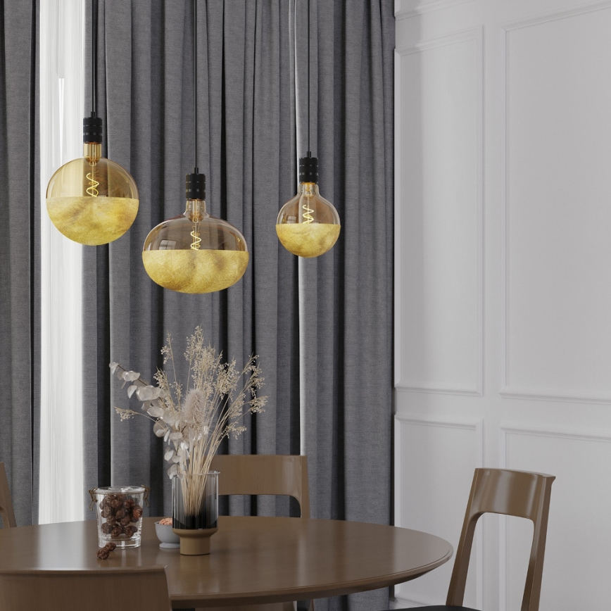 Himmennettävä LED-filamenttilamppu kuplalla FILAMENT G125 E27/4W/230V 1800K kullanvärinen CRI 90