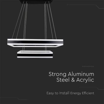 Himmennettävä LED-kattokruunu johdossa LED/113W/230V 3000K musta