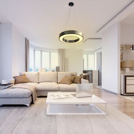 Himmennettävä LED-kattokruunu johdossa LED/45W/230V 3000-6500K musta + kauko-ohjaus