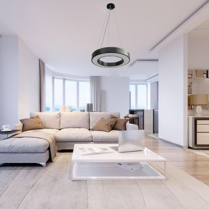 Himmennettävä LED-kattokruunu johdossa LED/45W/230V 3000-6500K musta + kauko-ohjaus