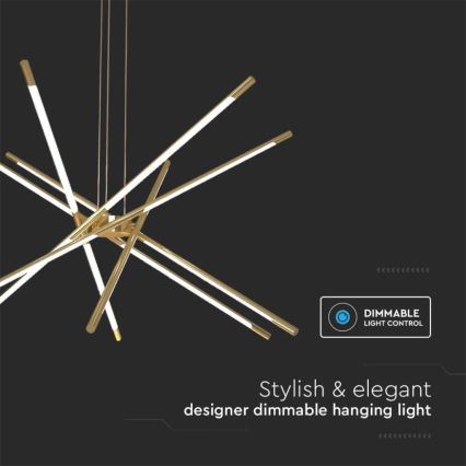 Himmennettävä LED-kattokruunu johdossa LED/50W/230V 3000K kulta