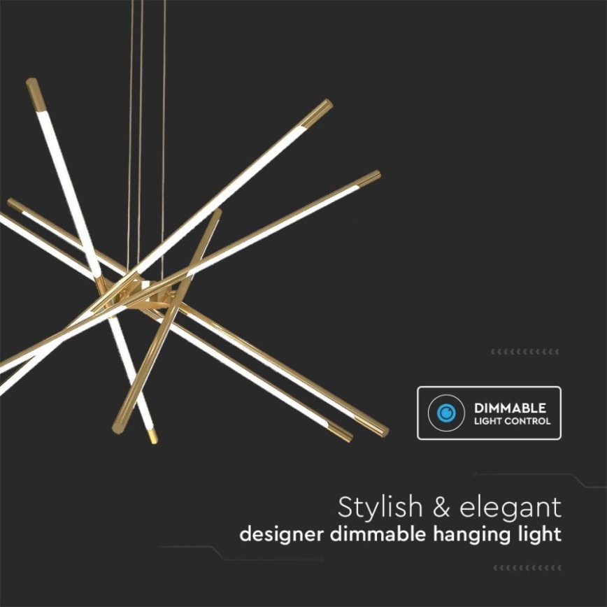 Himmennettävä LED-kattokruunu johdossa LED/50W/230V 3000K kulta