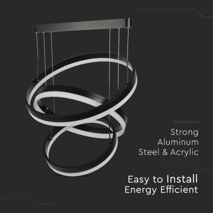 Himmennettävä LED-kattokruunu johdossa LED/86W/230V 3000K musta