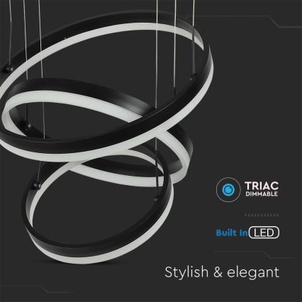 Himmennettävä LED-kattokruunu johdossa LED/86W/230V 3000K musta