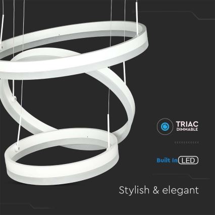 Himmennettävä LED-kattokruunu johdossa LED/86W/230V 3000K valkoinen