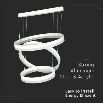 Himmennettävä LED-kattokruunu johdossa LED/86W/230V 3000K valkoinen