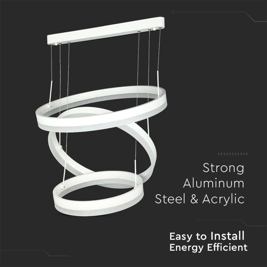 Himmennettävä LED-kattokruunu johdossa LED/86W/230V 3000K valkoinen