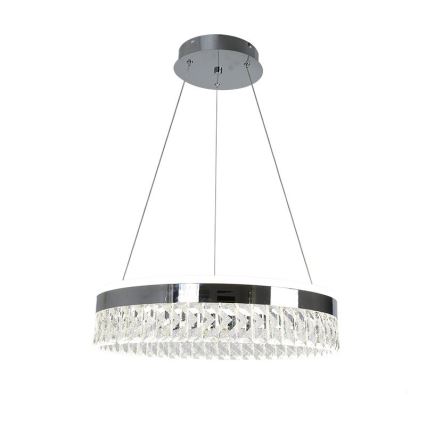 LED Himmennettävä kristallikruunu narussa LED/90W/230V 3000-6500K kiiltävä kromi + kauko-ohjaus