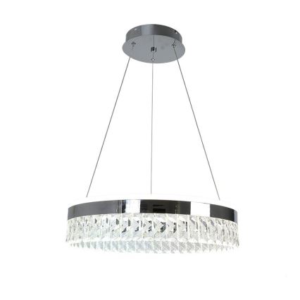 LED Himmennettävä kristallikruunu narussa LED/90W/230V 3000-6500K kiiltävä kromi + kauko-ohjaus