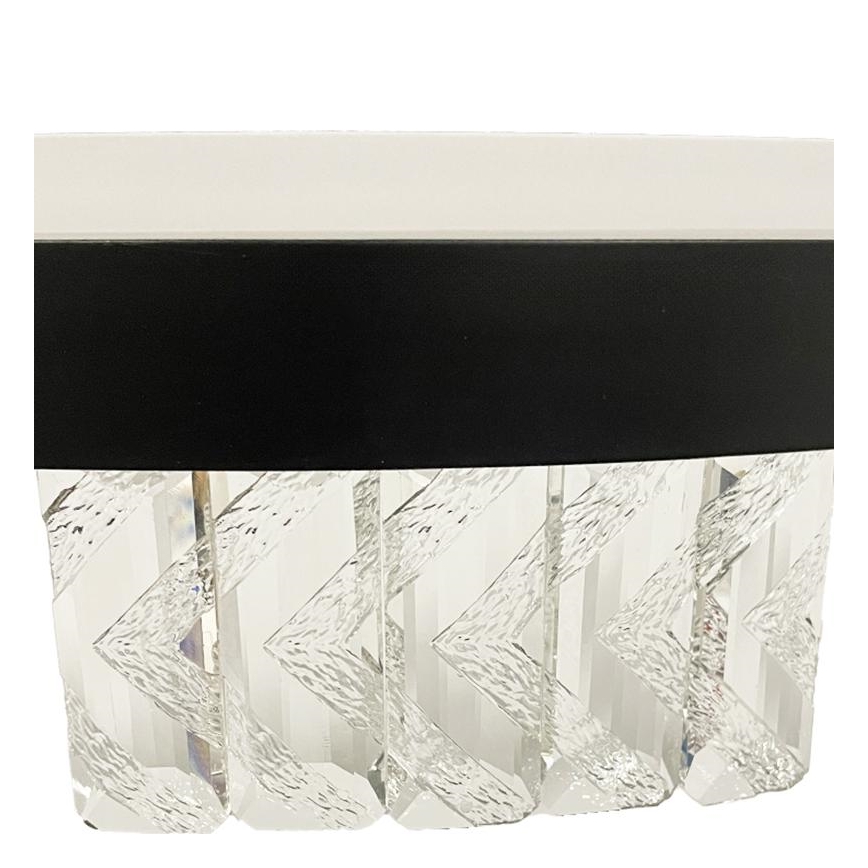 LED Himmennettävä kristalli kattokruunu johdossa LED/90W/230V 3000-6500K musta + kauko-ohjaus