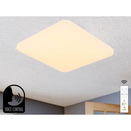 Himmennettävä LED-kattovalaisin ääniohjauksella OPAL LED/48W/230V 2700-6500K valkoinen + kauko-ohjaus