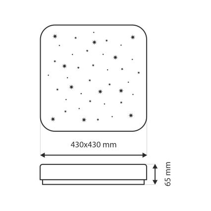 Himmennettävä LED-kattovalaisin FLORA LED/36W/230V 2700-6500K 43x43 cm + kauko-ohjaus