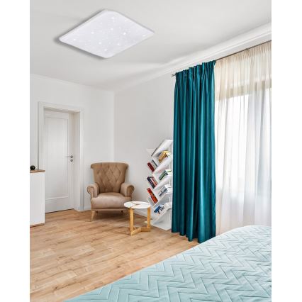 Himmennettävä LED-kattovalaisin FLORA LED/60W/230V 2700-6500K 53x53 cm + kauko-ohjaus