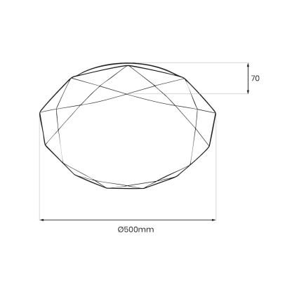 Himmennettävä LED-kattovalaisin HEX LED/72W/230V 3000-6000K halkaisija 50 cm valkoinen + kaukosäädin